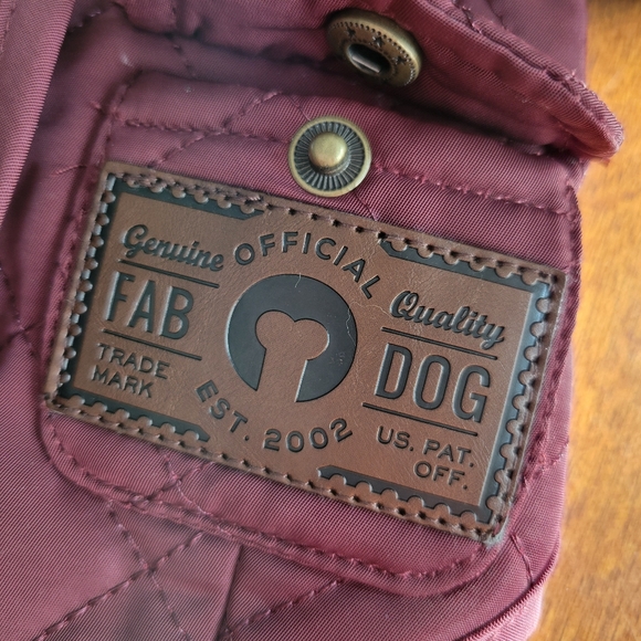 NEW | Fabdog | Dog Barn Coat | Pet Jacket | Burgundy Quilted Barncoat | 8" | XS - Picture 5 of 12